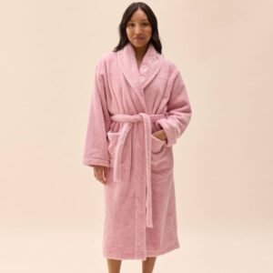 classic comfort robe in pink
